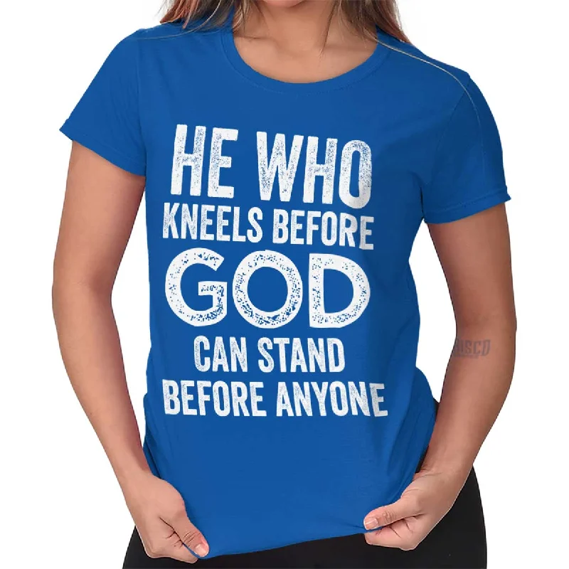 Kneels Before God Ladies T Shirt