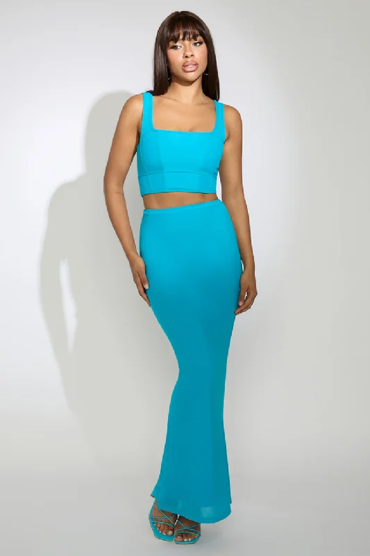 CYNTHIA MAXI SKIRT - OCEAN