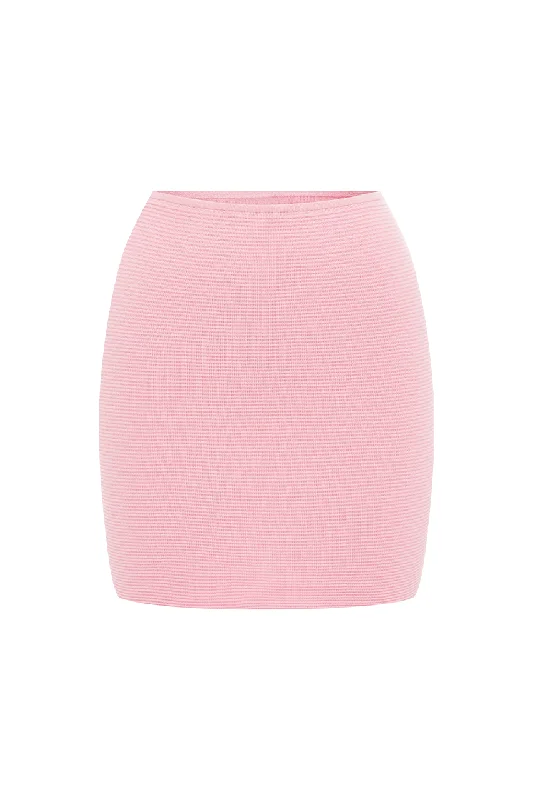 THE KNIT MINI SKIRT - PINK