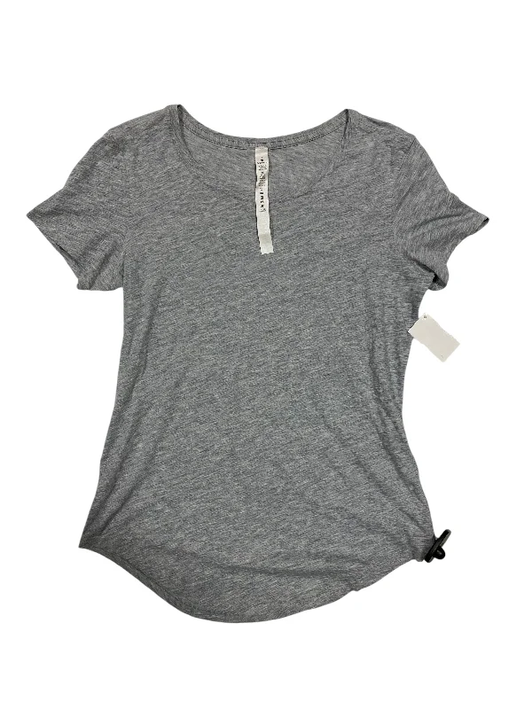 Athletic Top Short Sleeve By Lululemon In Grey, Size: 2