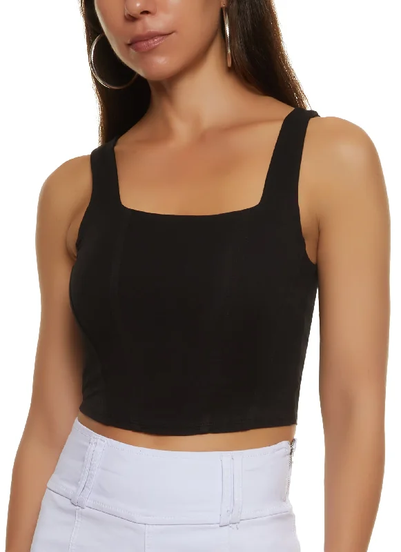 Square Neck Corset Crop Top