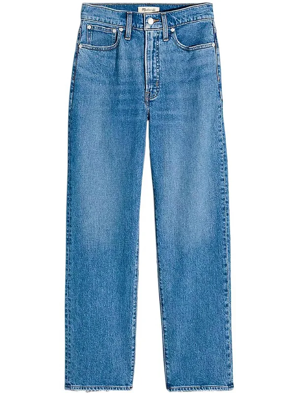 Petites Womens High-Rise Perfect Vintage Straight Leg Jeans