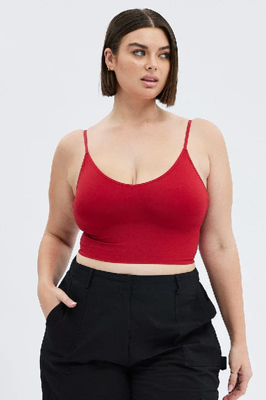 Red Seamless Bralette