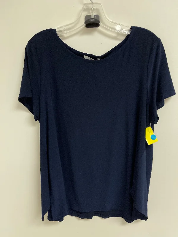 Top Short Sleeve Basic By Chaus In Navy, Size: Xl