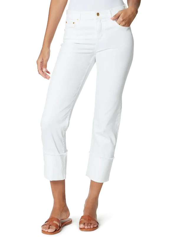 Womens Denim Stretch Low-Rise Cropped Jeans