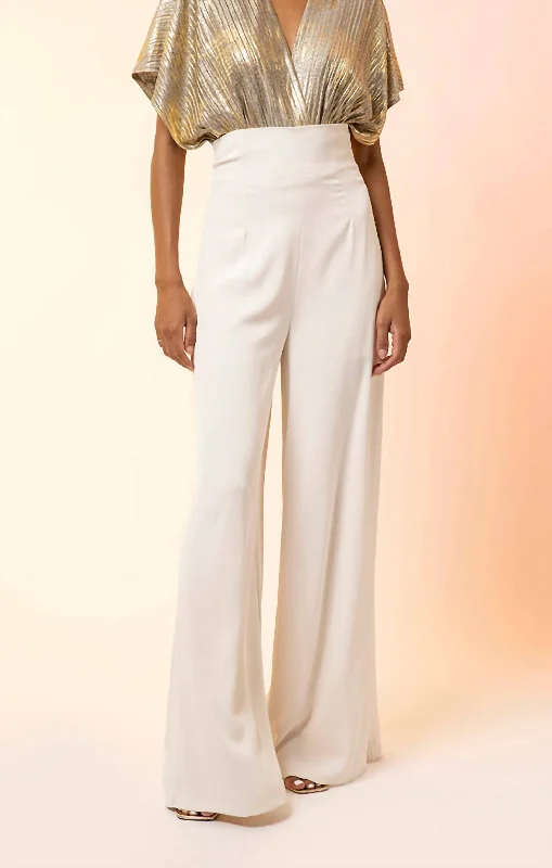 Lyla High Waist Pants In Cream