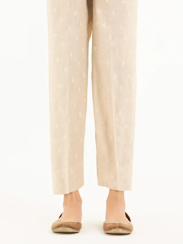 Embroidered Raw Silk Trousers(Pret)