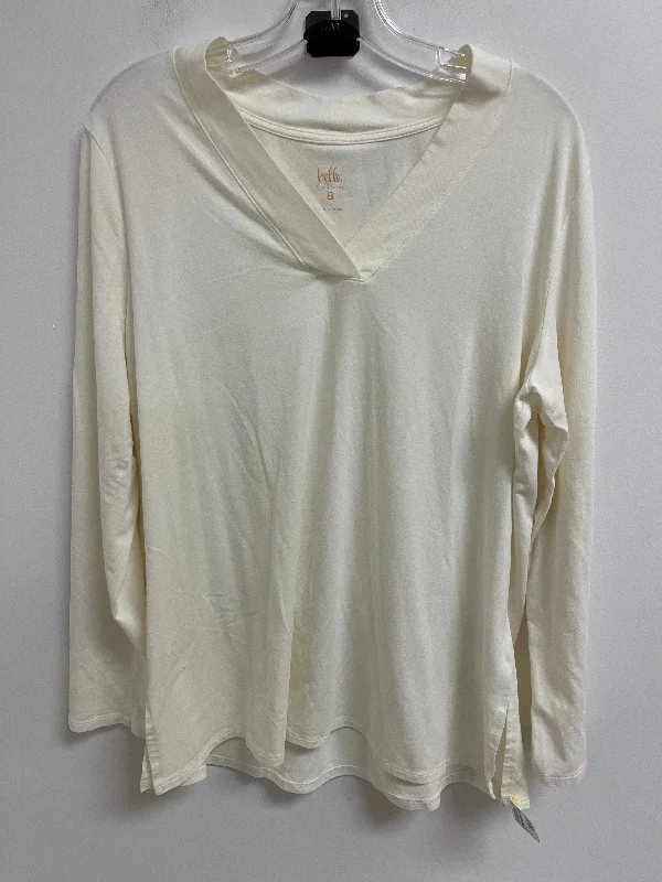 Top Long Sleeve By Belle By Kim Gravel In Cream, Size: L