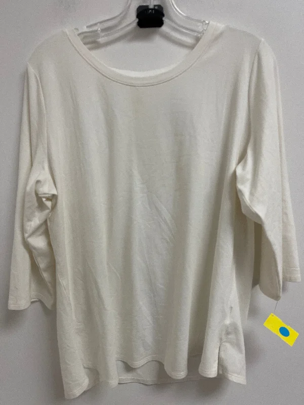 Top Long Sleeve By Belle By Kim Gravel In Cream, Size: L