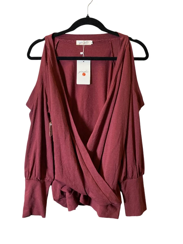 Top Long Sleeve By Cmc In Red, Size: L