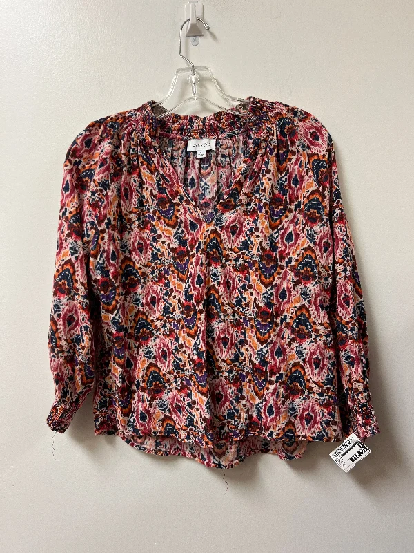 Top Long Sleeve By Evereve In Multi-colored, Size: S