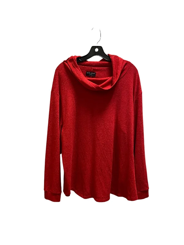 Top Long Sleeve By Lane Bryant In Red, Size: 2x