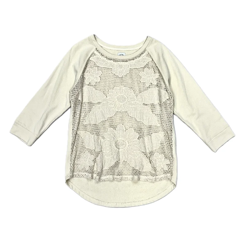 Top Long Sleeve By Lucky Lotus In Cream, Size: L