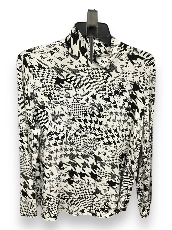 Top Long Sleeve By Tribal In Black & White, Size: M