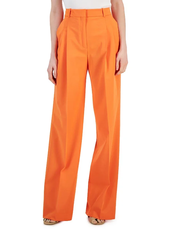 Womens Pleated Viscose Wide Leg Pants