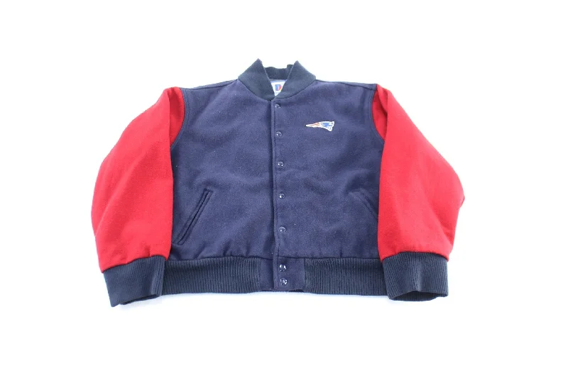 90's New England Patriots Red & Navy Varsity Jacket