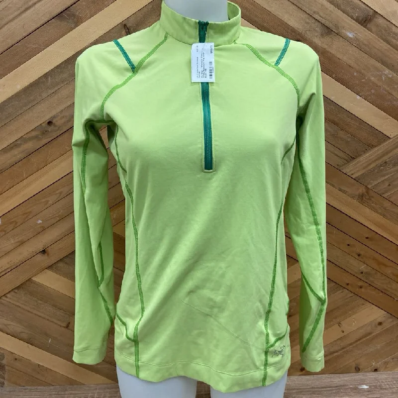 Arc'teryx - Women's Ensa 1/4-Zip Baselayer Top: Lime Green -women-MD