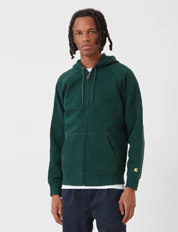 Carhartt-WIP Chase Hooded Zip Jacket - Bottle Green