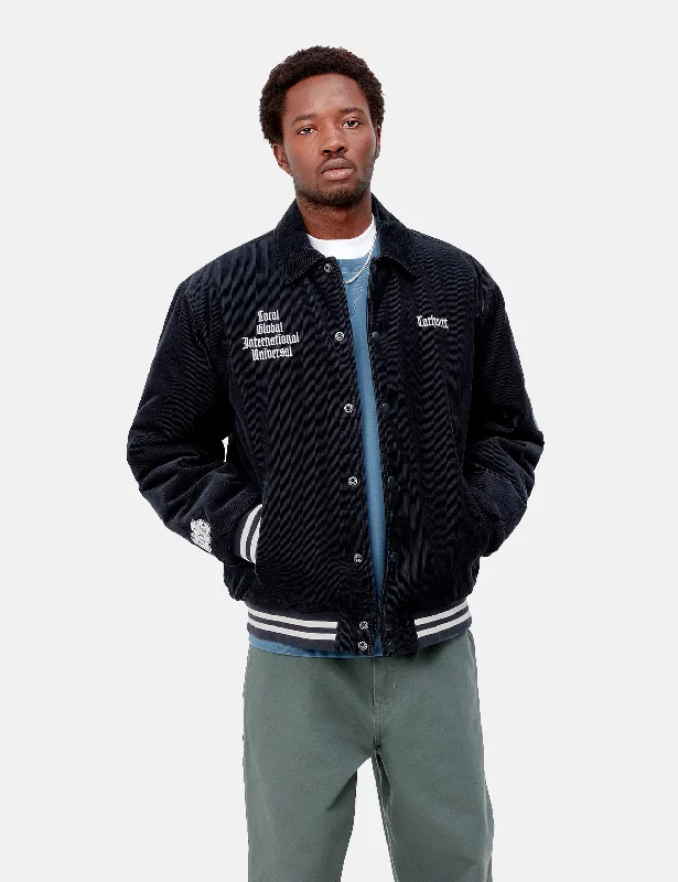 Carhartt-WIP Letterman Jacket - Dark Navy Blue/Wax