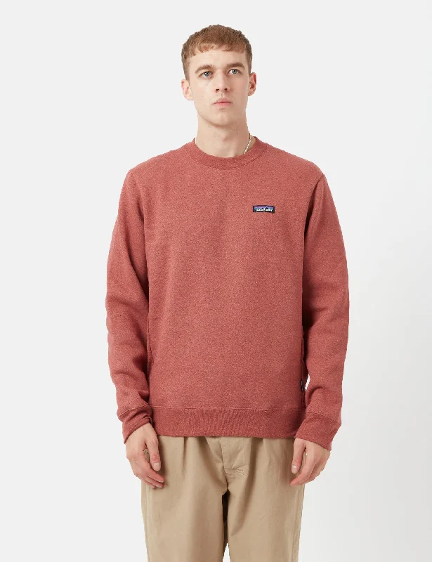 Patagonia P-6 Label Uprisal Crew Sweatshirt - Rosehip Red