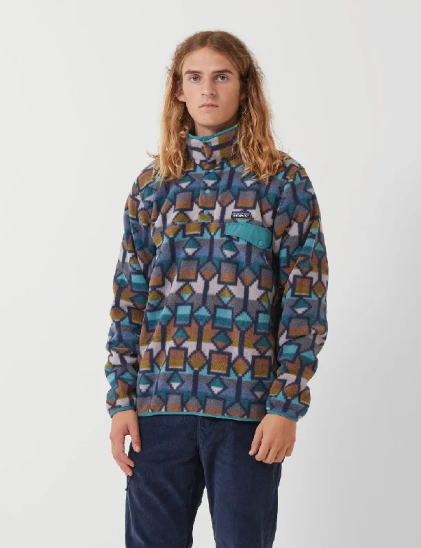 Patagonia Synchilla Snap-T Print Pullover - Cedar Mesa New Navy Blue