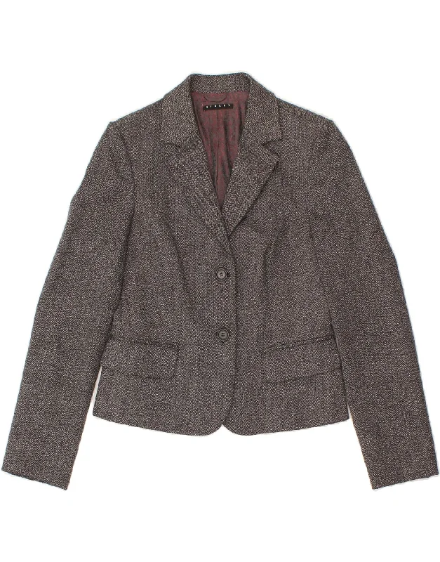 SISLEY Womens 2 Button Blazer Jacket IT 42 Medium Grey Wool