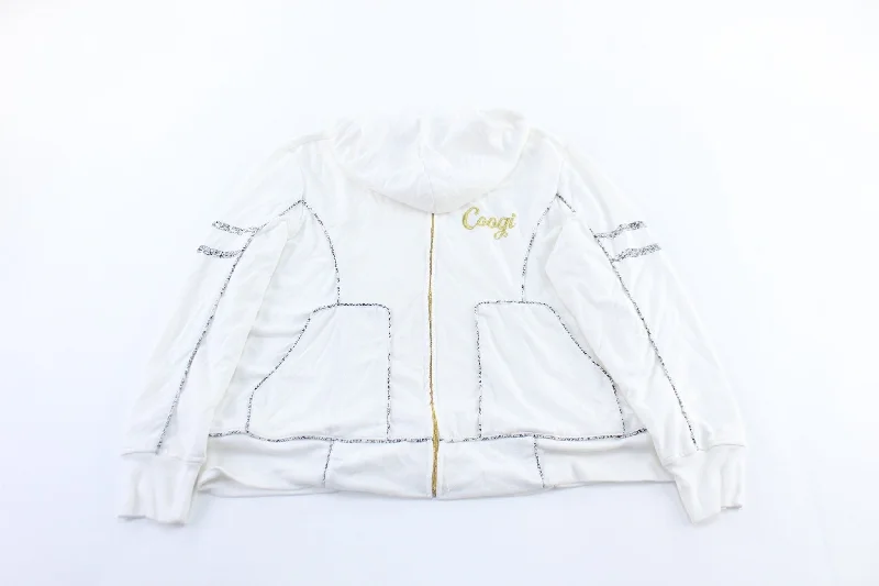 Women's Coogi Embroidered White Zip Up Jacket