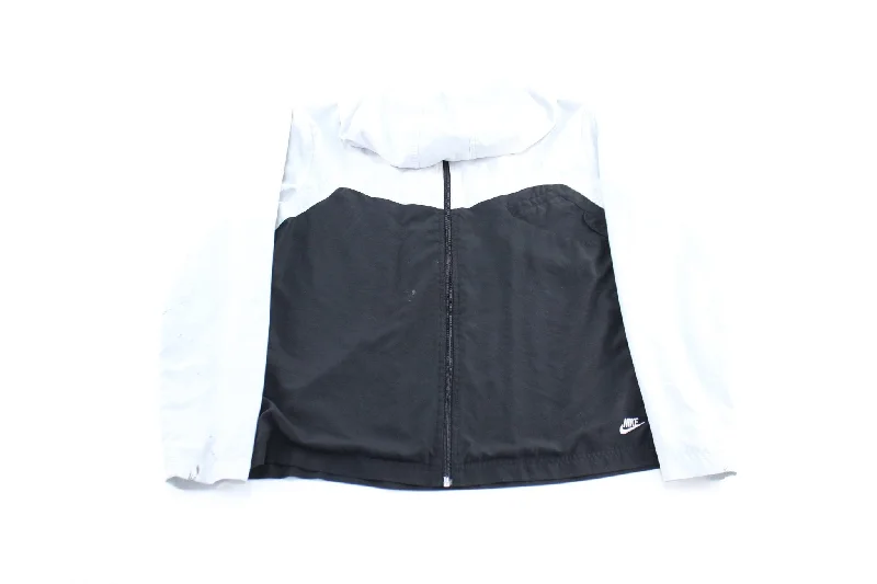 Women's Nike Embroidered Logo Black & Light Grey Zip Up Jacket