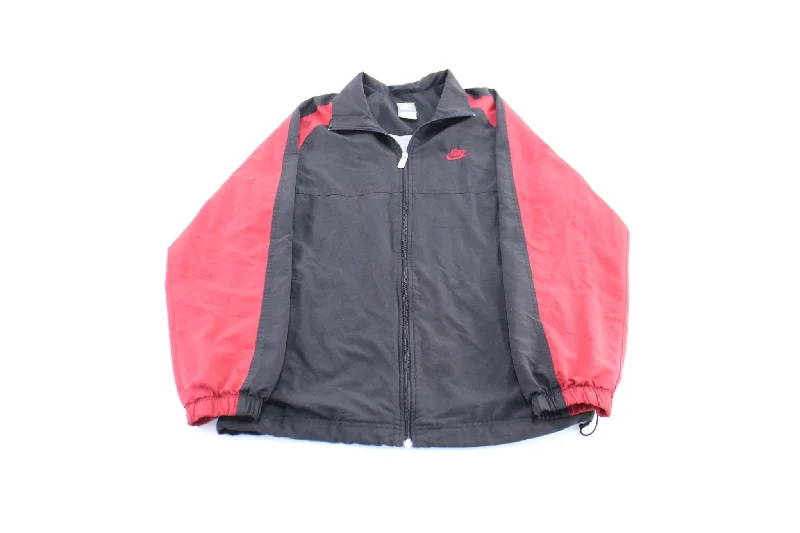 Y2K Nike Embroidered Logo Black & Red Zip Up Jacket