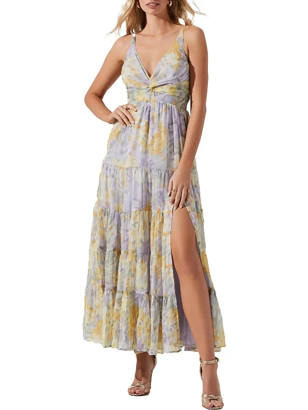 Elsa Womens Printed Long Maxi Dress