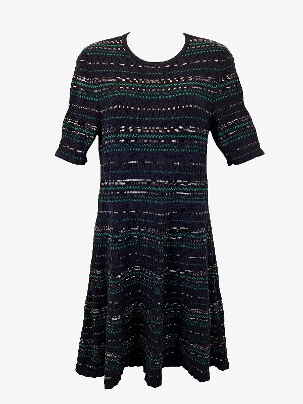 Marcs Navy Striped Office Knit Mini Dress Size M