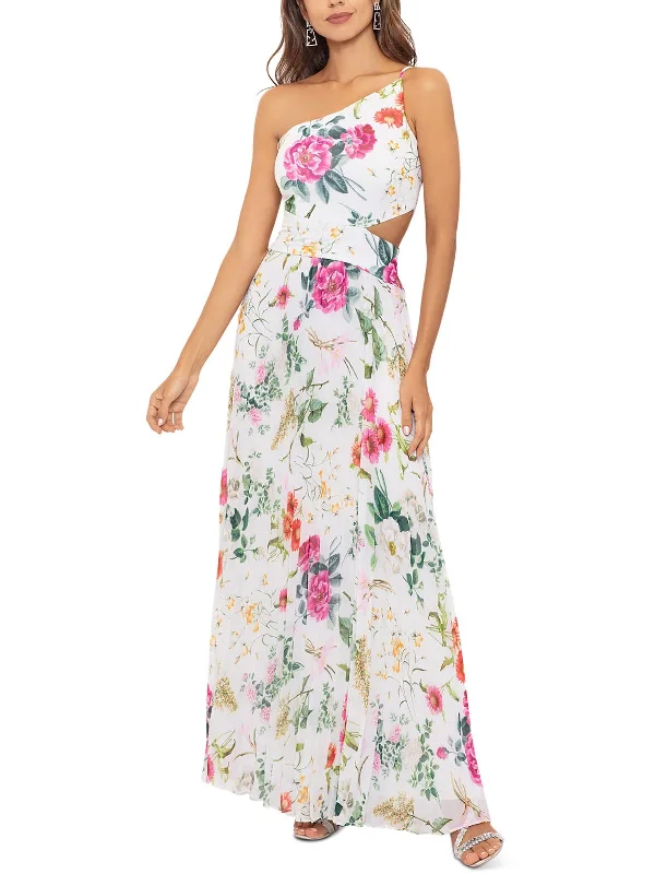 Womens Chiffon Cut-Out Maxi Dress