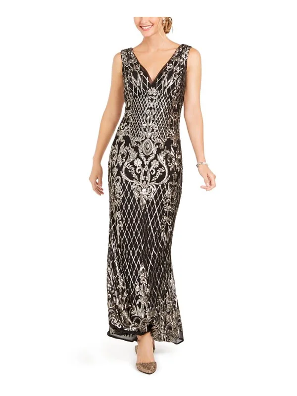 Womens Sequined Long Evening Dress