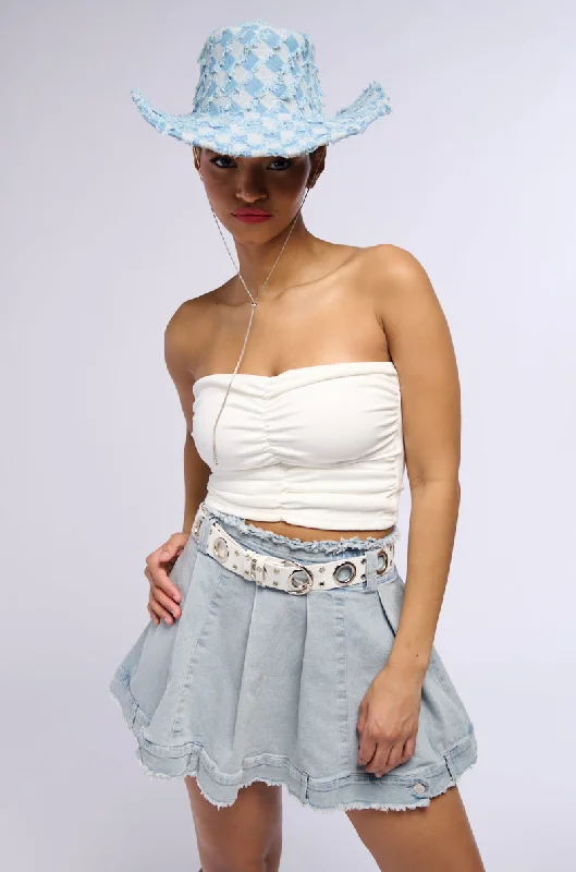 ANYTHING BUT BASIC RUCHED TUBE TOP