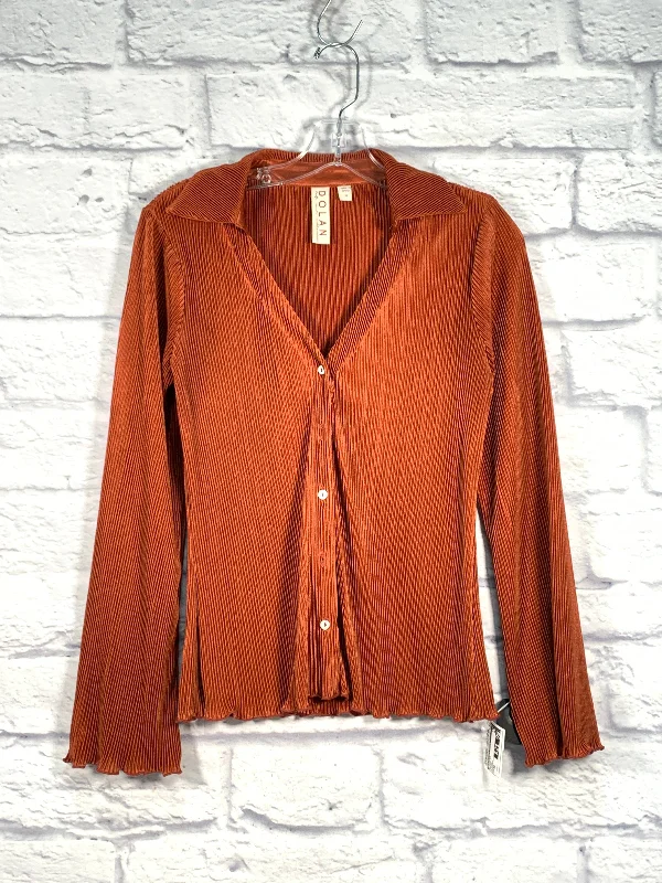 Blouse Long Sleeve By Dolan Left Coast In Orange, Size: Xs