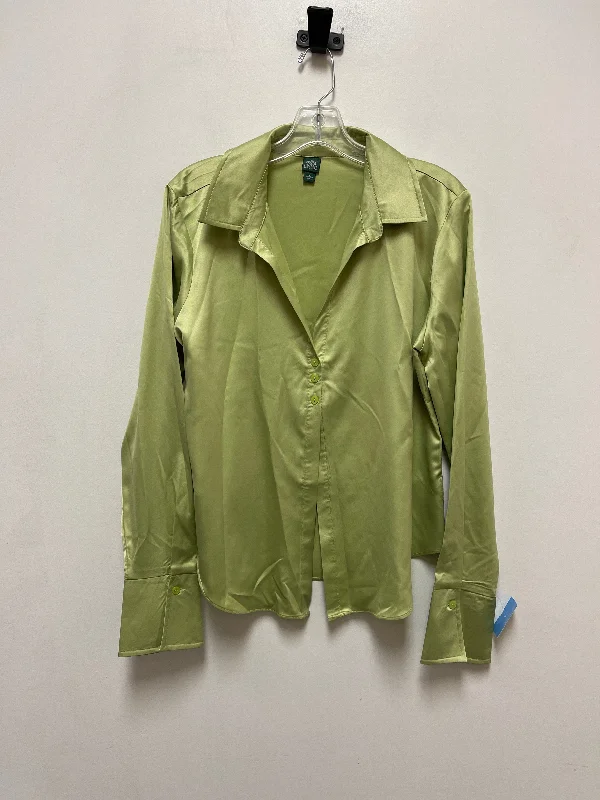 Blouse Long Sleeve By Wild Fable In Green, Size: L