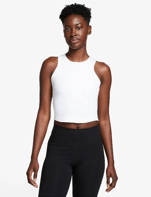 One Fitted Dri-FIT Cropped Tank Top - White/Black