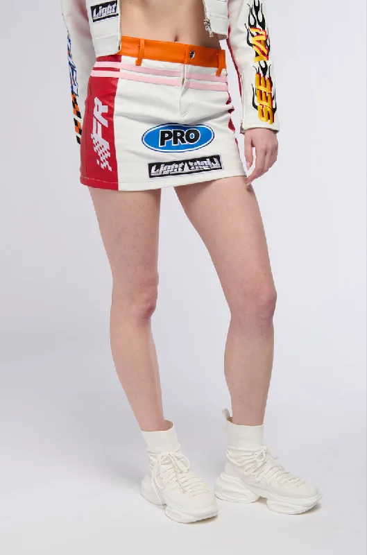 PRO LEAGUE FAUX LEATHER MINI SKIRT