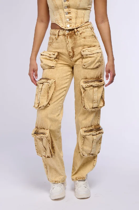 VALERIE MINERAL WASH CARGO PANT